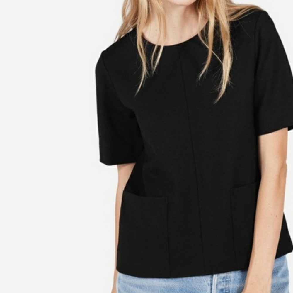 💜Everlane Ponte Black Short Sleeve Pocket Tee
